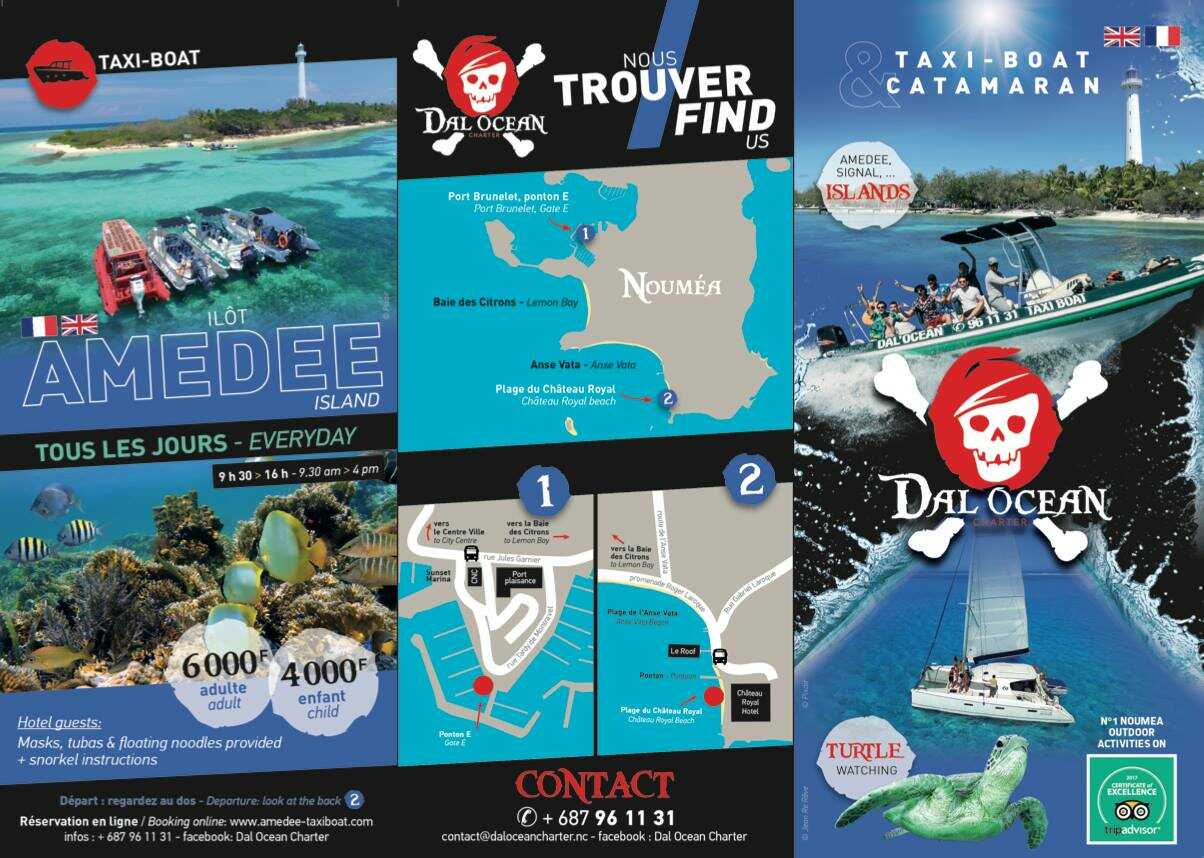 Dal Océan - Port Brunelet - Nouméa - Plaquette de présentation de toutes leurs prestations