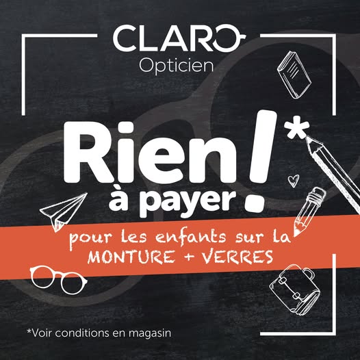 OFFRE LUNETTES ENFANT CLARO NC
