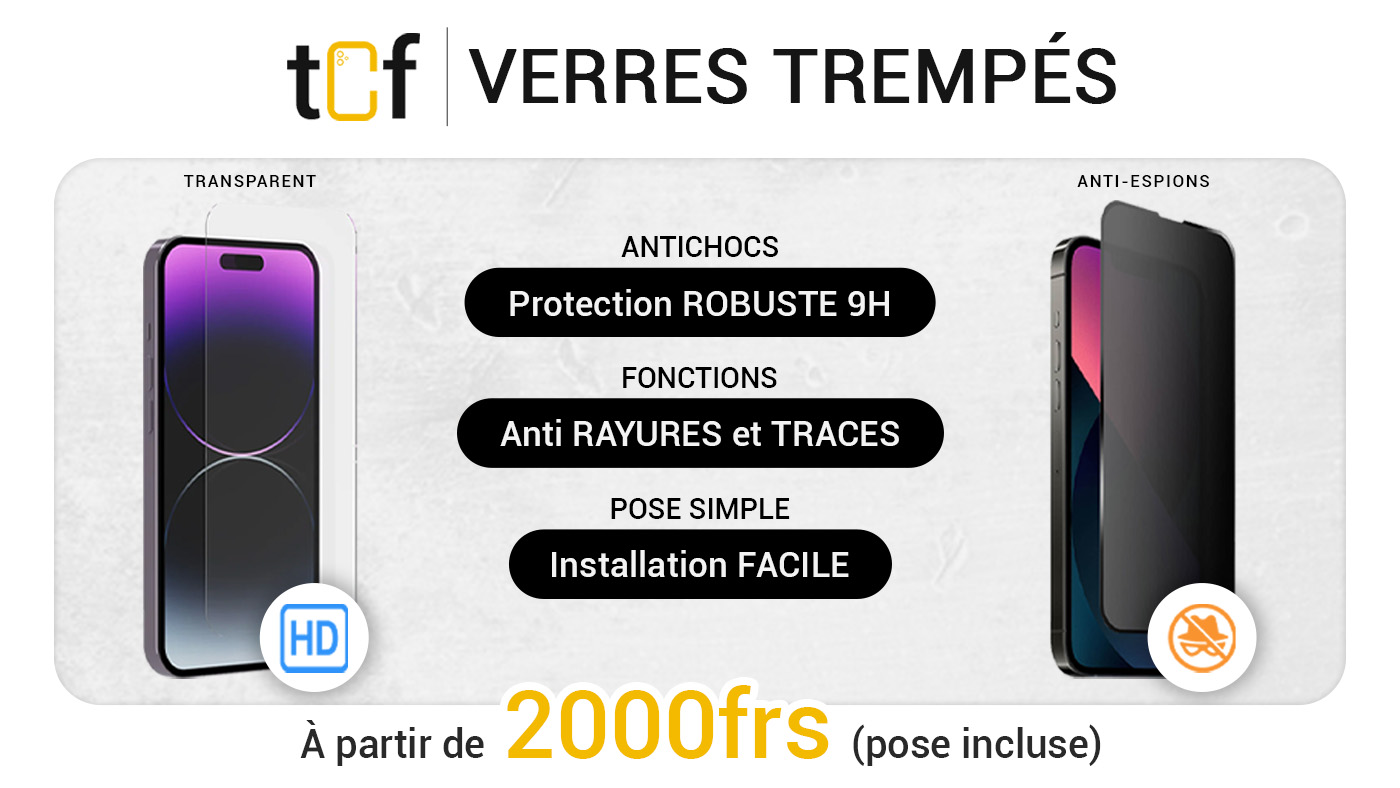 VERRES TREMPES PROTECTION MOBILE THE COQUE FACTORY NOUMEA